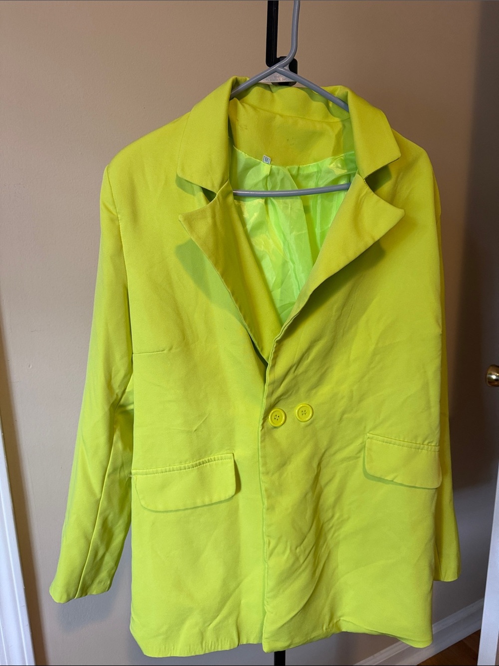 Neon Yellow Double-Button Blazer